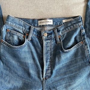 Denim Forum/Aritzia medium blue Yoko high rise slim jeans
